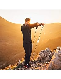 Odoland - Juego de 3 bandas de resistencia con bandas de tubo de ejercicio, bandas de dominadas, bandas de bucle y anclaje de puerta para fitness, entrenamiento, yoga y estiramiento corporal