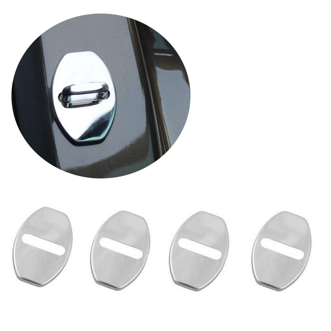 VIGORFLYRUN PARTS LTD 4pcs Auto Door lock protective cover, Stainless