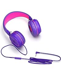 nrgized Auriculares con driver en línea Y Micrófono, Púrpura