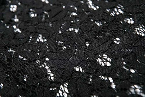 Gillberry Women Lace Hollow Floral Tassel Kimono Shawl Cardigan Blouse Coat Tops (S, Black) - Thumbnail 4