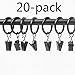 Xin store 20-Pack Black Matte Metal Curtain Rings with Clips (1