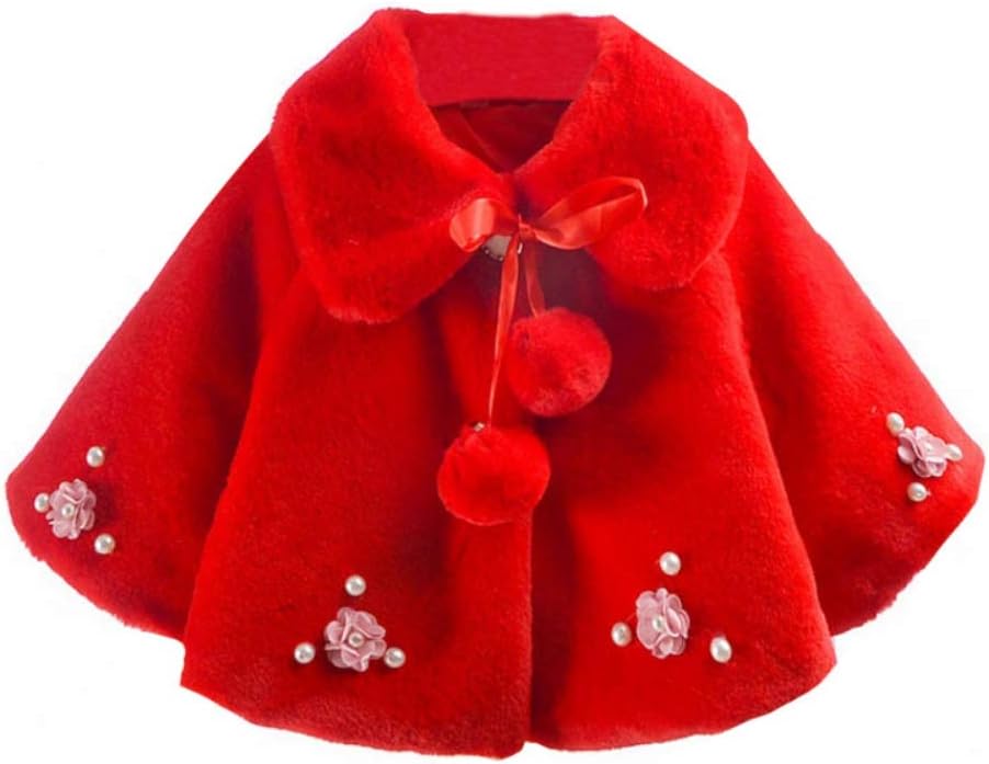 Hotiary Autumn Winter Infant Baby Girls Warm Coat Cloak Jacket Kids 3D Flower Outerwear for 0-3Years Girl