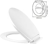 RAM White Soft Close Toilet Seat with Quick Release Hinges Adjustable O Shape view 2