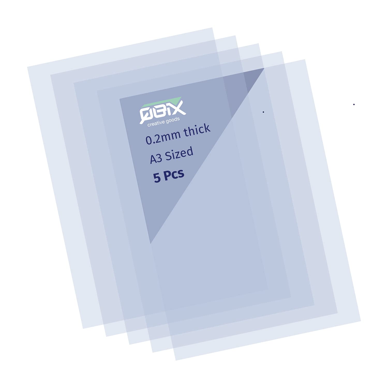 QBIX Mylar Stencil Sheets - 5 Plastic Sheets - Translucent Sheets - A3 Size - DIY Stencil-Art Sheet Suitable for DIY Stencil Cutting - Laser Cut Machine Compatible (A3 29.7 x 42 cm)