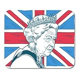 Emvency Mouse Pads Blue British Queen Elizabeth Ii