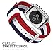 MoKo Compatible for Apple Watch Band, Fine Woven Nylon Adjustable Replacement Band Sport Strap Fit iWatch 42mm 44mm Series 5/4/3/2/1, Blue & White & Red (Not fit 38mm 40mm Versions)