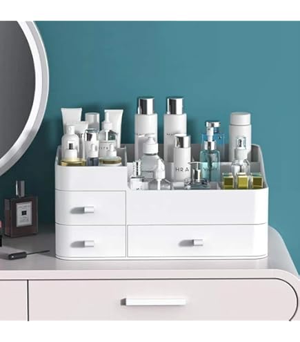 Lot De 2 Tiroirs De Rangement Empilables Transparents Pour Salle De Bain Et Maquillage~p170020961