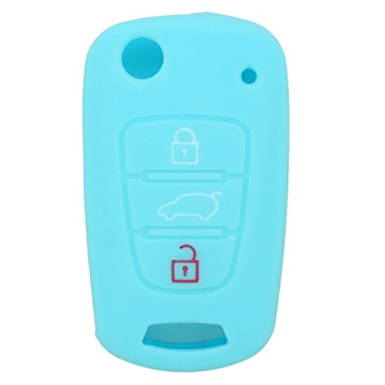 BROVACS Silicone Cover Protector Case Holder Skin Jacket Compatible with HYUNDAI KIA 3 Button Flip Remote Key Fob CV9100 Light Blue