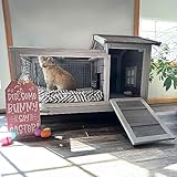 Aivituvin Wooden Rabbit Hutch with Removable Wire