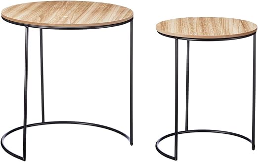 Bada Bing 2er Set Beistelltisch Couchtisch Kaffeetisch Wohnzimmertisch Modern Rund Metal Holz Design Tisch 2 Gossen 99 Amazon De Kuche Haushalt