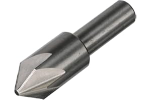 Drill America DEWCHAT Series High-Speed Steel Chatterless Countersink, 6 Flute, 1/4" Shank Diameter, 1/2" Size, 100 Degrees A