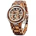 BEWELL 100BG Wooden Watch Analog Quartz Light Weight Vintage Wrist Watch for Men (Zebra Wood)