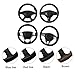 Stitch Steering Wheel Cover - Universal Microfiber Leather DIY Sew On Steering Wheel Covers Wrap B (Black)