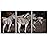 signwin 3 Piece Framed Canvas Wall Art Striped Party Animals Black and White Dramatic Modern Art for Living Room Bedroom - 16"x24"x3 Panels