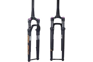 BOLANY Road Bike Suspension Fork 60mm Travel 700C Off-Road Disc Brake XC Air Fork Manual Lock 100 * 12mm Thru Axle Bike Shock