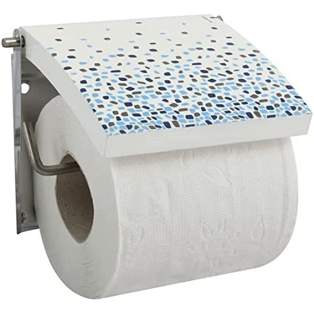 MSV Brest Toilet Roll Holder MDF Stainless Steel Blue, 13 x 15 x 11.5 cm — image 1