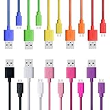 Micro USB Charger, Pofesun 10 Pack 2M 6 Feet Tangle-free High Speed Micro USB 2.0 Charging and Sync Data Cable Cord For Samsung Galaxy, HTC, Motorola, LG, Nokia, PS4, Xbox one Android Smart Phone