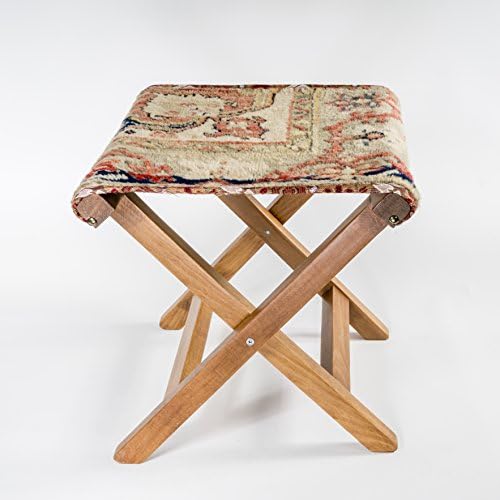 Portable bohemian stool, kilim rug chair and table base
