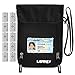 Travel Neck Wallet RFID Blocking Passport Holder Hidden Security Stash for Men Women Kids, Money Document Phone Credit Card Holder, Bonus 10 Sleeves, Black