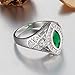 Psiroy 925 Sterling Silver Marquise Cut Created Emerald Quartz Filled Ring Band for Women