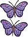 Wrights Iron-On Appliques: Iridescent Butterflies 2-7/8x1-1/4" 2/P