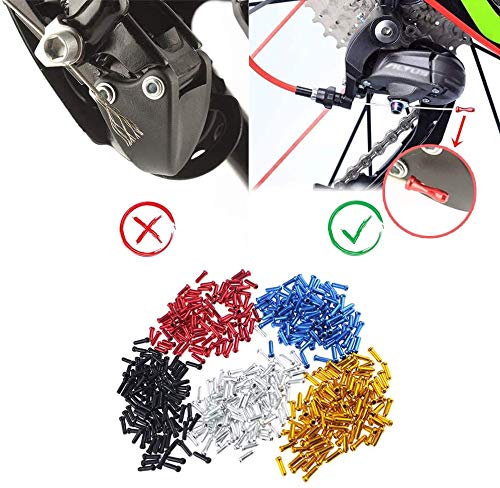 WZYTEU 150 stuks eindhulzen voor fiets, aluminiumlegering eindkappen fiets voor remkabel schakelkabel MTB fiets… - Image 7