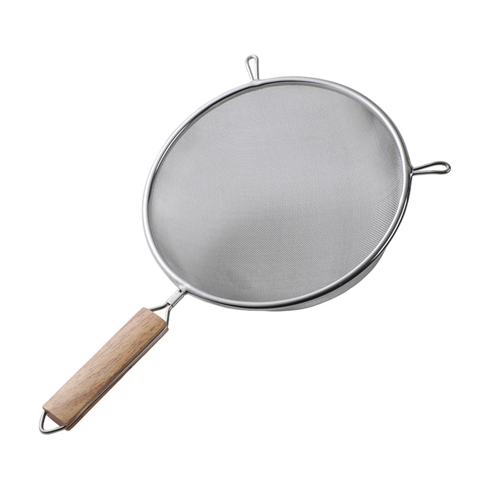 Sieve with Wooden Handle, Stainless Steel, 22cm in Diameter.