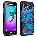 Galaxy J3 Case, Galaxy Sky Case, J36v Case,Galaxy Express Prime,Galaxy Sol,Galaxy Amp Prime Case Hybrid Dual Layer Defender Protective Case Compatible for Samsung Galaxy J3v, Blue Butterfly