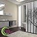 Mildew Resistant Shower Curtain Fabric - 72x72 Tree Design Peva Curtain for Bathroom - Waterproof Odorless Eco Friendly Anti Bacterial - Heavy Duty Metal Grommets - Creatov Design