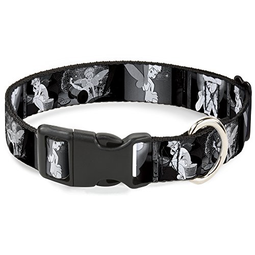 Buckle-Down Breakaway Cat Collar - Tinker Bell Scenes Black/White - 1/2" Wide -…