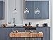 Linea di Liara Primo Large Black and Gold Glass Globe Pendant Light Fixture Farmhouse Pendant Lighting for Kitchen Island Mid Century Modern Ceiling Light Clear Glass Shade, Bulb Included, UL Listed