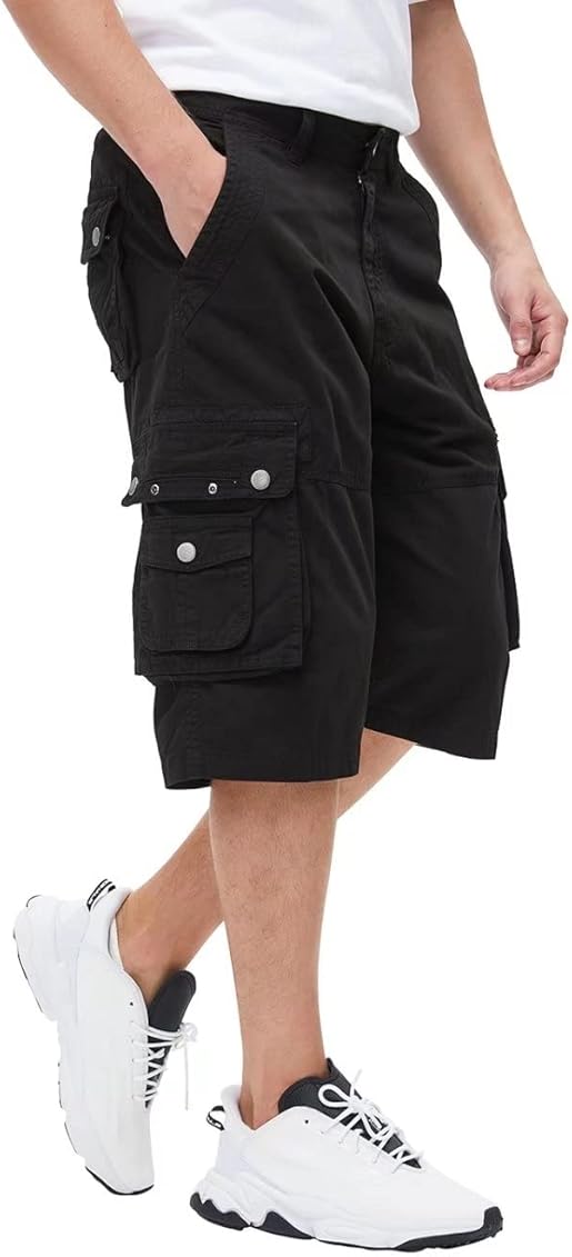 BEST SOUTH Men's Capri Long Twill Cargo Shorts Below Knee 13 ...