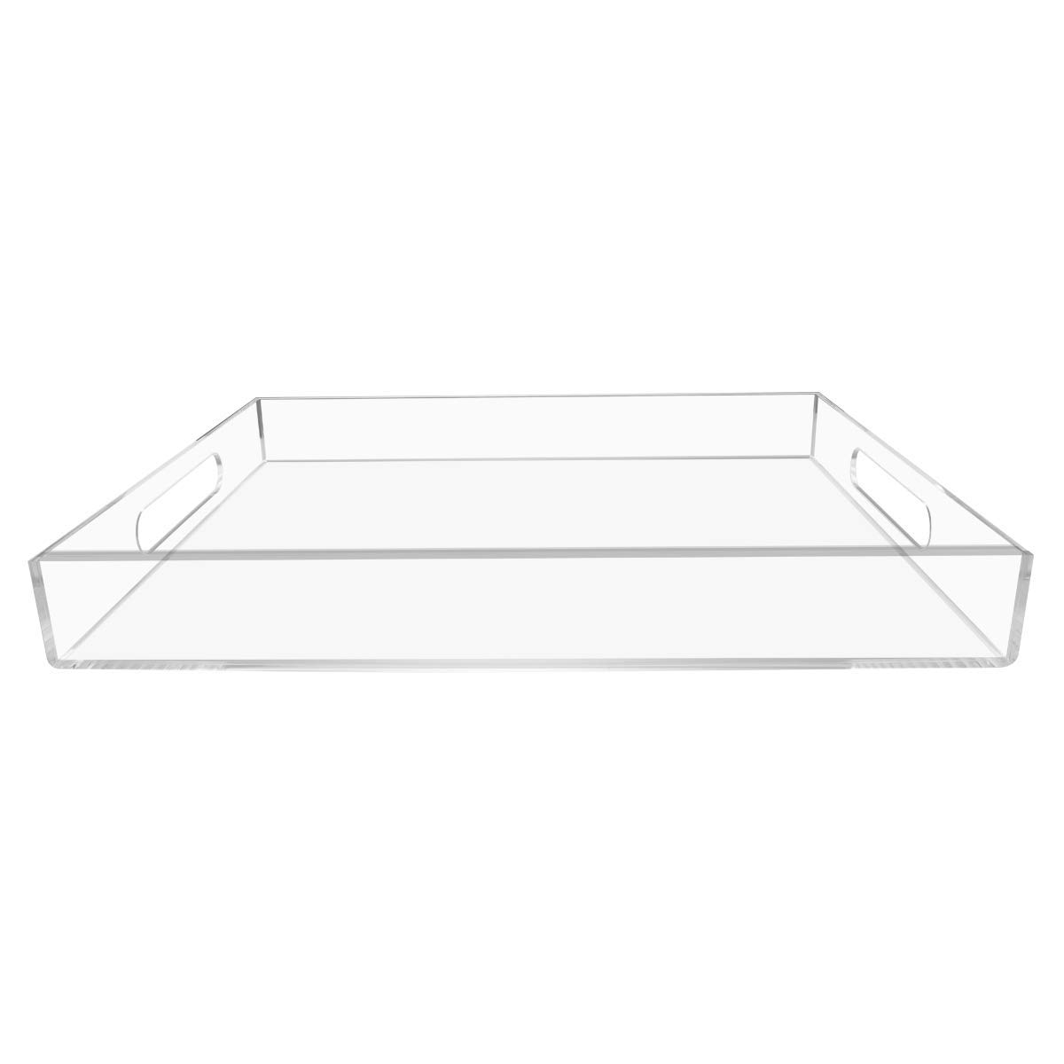 Clear Serving Tray 12x12 Inches Spill Proof Acrylic Decorative Tray