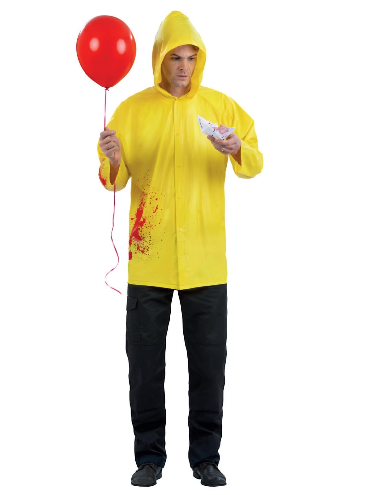 Smiffys IT Chapter Two Georgie Costume for Adults, Yellow Raincoat, Officially Licensed, Showerproof, Halloween and Playful Fancy Dress Events, Men's Costume Medium