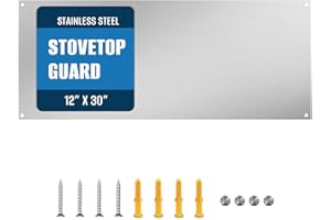 TUTU 12" By 30" Stainless Steel Stove Backsplash, Reversible Ultra Flat Splatter Guard Range Hood Backsplash, Easy Clean Wall Shield Metal Panel, Compatible with Broan-NuTone 413004