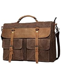 Bolso bandolera grande para hombre con código de tópico, vintage, encerado, lona, bolso de piel para hombre, bolso de hombro, para ordenador portátil de 15,6 pulgadas, resistente al agua, bolsa de trabajo de viaje L