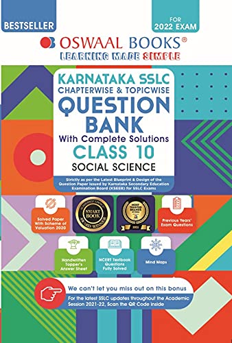 Oswaal Karnataka SSLC Question Bank Class 10 Social Science Book Chapterwise & Topicwise (For 2022 Exam)