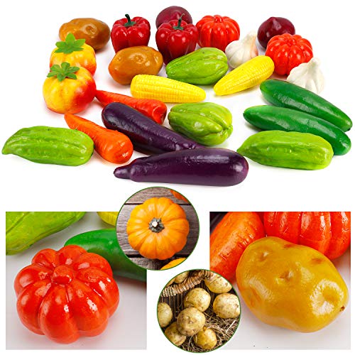 Set of 24 Realistic Artificial Fake Vegetables Lifelike Decorative Foam