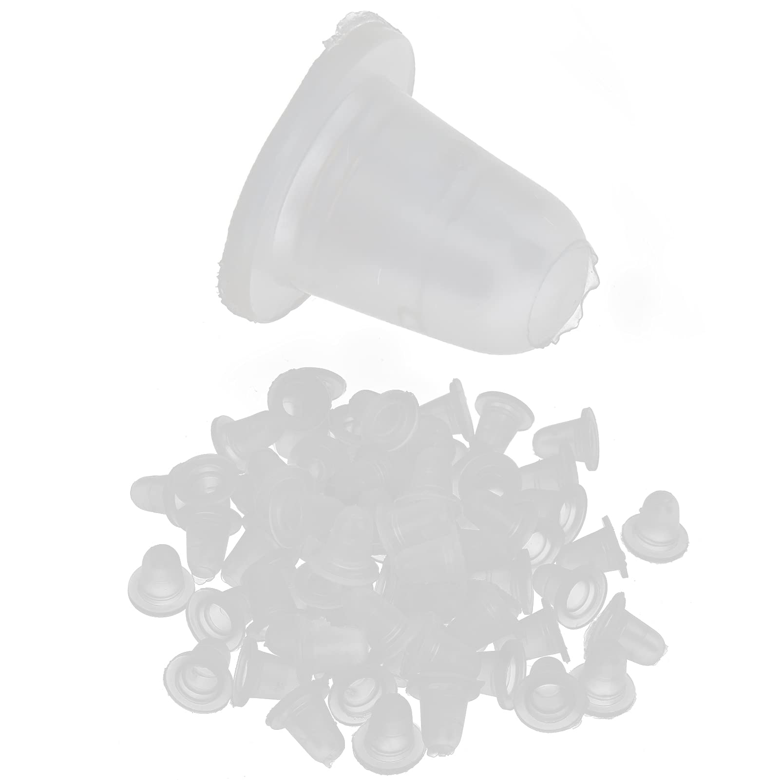 100PCS Disposable Tattoo Ink Cups - Soft Silicone Microblading Pigment Caps for Permanent Makeup - Secure, Hygienic, and Versatile Tattoo Supplies