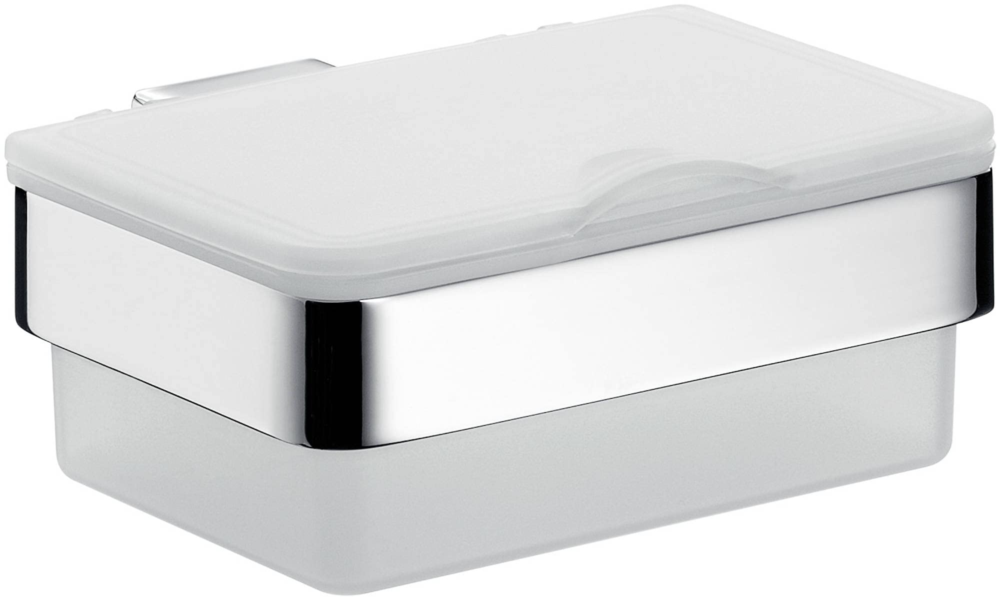 Emco Loft 53900101 Wet Wipe Box (Plastic White/Chrome, Width 155.5 mm, Wet Paper Dispenser for Toilets) Normal