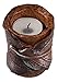 Modern Tabletop Tea Light Set | Black and Brown Theme | Contains 3 Round Leaf Tealight Holders | Pebbles Included With Leaf Shaped Tealight Tray | Beautiful Modern Design | Fits Any Standard Tealight
