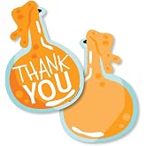 Big Dot of Happiness Scientist Lab - Shaped Thank You Cards - 12 Count | Science Themed Birthday Party Thank You Note Cards, Premium Custom Message Fill-In Thank Yous, Envelopes Included, USA-made