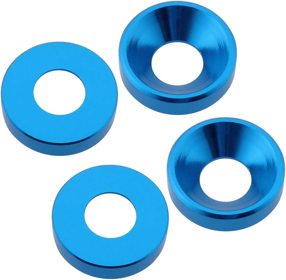 Hobbypark (40-Pack) Aluminum M3 / M4 M5 Screws Washers Countersunk Flat Head Bolts Washer Hardware Colourful-Anodized (Blue, M5)