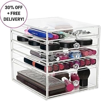 Cyacrylic Large 5 Drawers Kardashian Makeup Organizer And Acrylic