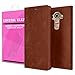 LG G4 Case - Cellto [GLux] PU Leather Wallet Type with HD Screen ProtectorNEW Diary Cover w/Card Slots - Marbled Brown