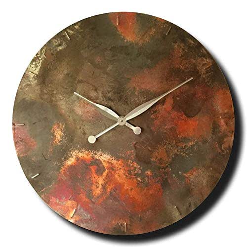 Oversized Copper Rustic Round Decorative Wall Clock 24inch