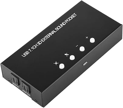 Tarjeta de Sonido Externa USB 2.0 Tarjeta de Sonido de Fibra óptica portátil Caja de Sonido