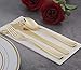 WELLIFE 300 Pieces Gold Plastic Cutlery Premium Quality Disposable Silverware Polished,100Knives,100Forks,100Spoons Heavy Duty Flatware for Weddings,Parties