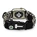 for Apple Watch Band iwatch Strap Survival Watch Paracord/Whistle/Fire Starter/Scraper/Compass and Thermometer, 6 in 1 for Apple Watch Series All Models 42mm
