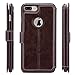 Belemay iPhone 8 Plus Case, iPhone 7 Plus Case, Genuine Cowhide Leather Case Wallet Flip Cover, Magnetic Clousure, Credit Card Holder, Kickstand, Cash Pocket for iPhone 8 Plus / iPhone 7 Plus - Brown
